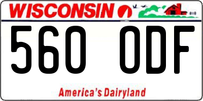 WI license plate 560ODF