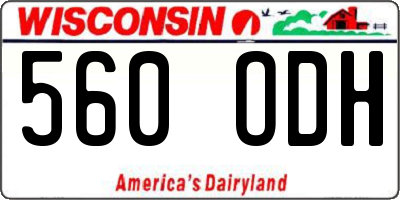 WI license plate 560ODH