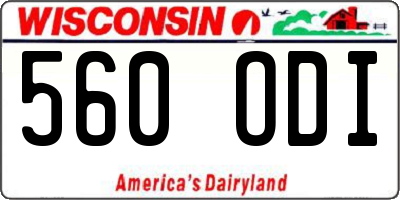 WI license plate 560ODI