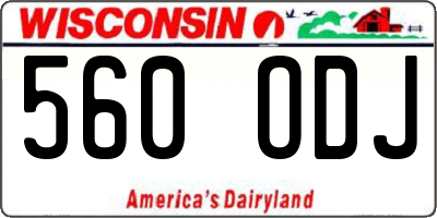 WI license plate 560ODJ