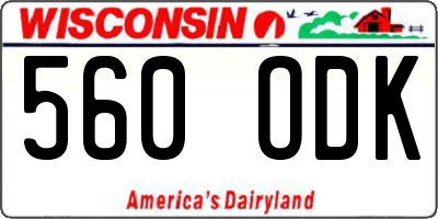 WI license plate 560ODK