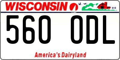 WI license plate 560ODL