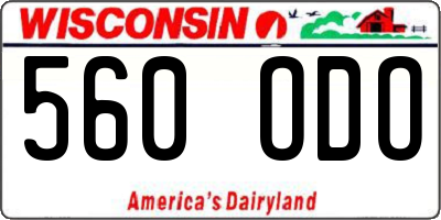 WI license plate 560ODO