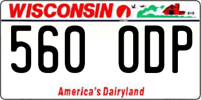 WI license plate 560ODP