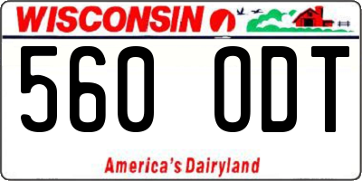 WI license plate 560ODT