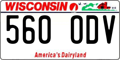 WI license plate 560ODV