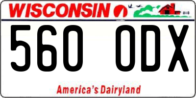 WI license plate 560ODX