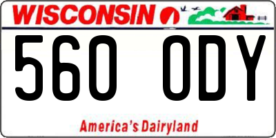 WI license plate 560ODY