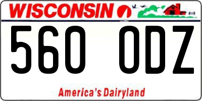 WI license plate 560ODZ