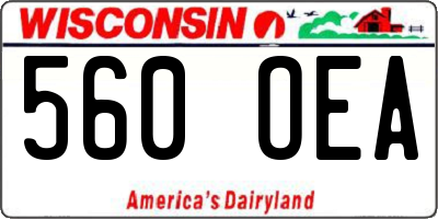 WI license plate 560OEA