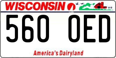 WI license plate 560OED