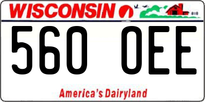 WI license plate 560OEE