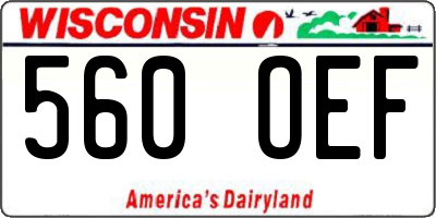 WI license plate 560OEF