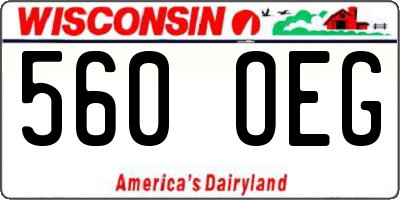 WI license plate 560OEG