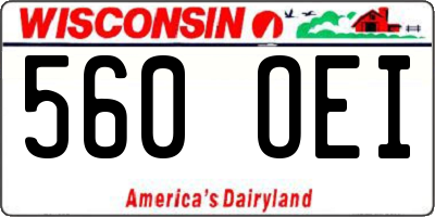 WI license plate 560OEI