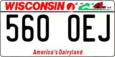WI license plate 560OEJ