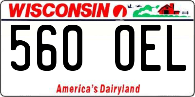 WI license plate 560OEL