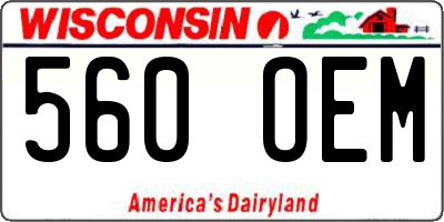 WI license plate 560OEM