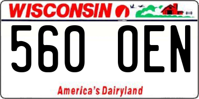 WI license plate 560OEN