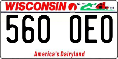 WI license plate 560OEO