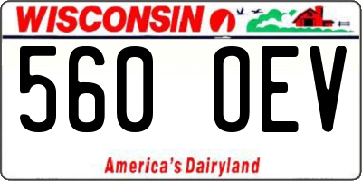 WI license plate 560OEV
