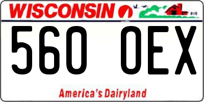 WI license plate 560OEX