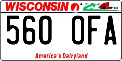 WI license plate 560OFA