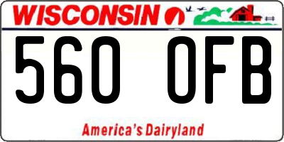 WI license plate 560OFB