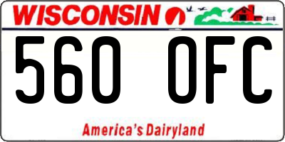WI license plate 560OFC