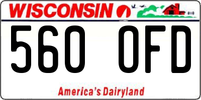 WI license plate 560OFD