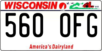 WI license plate 560OFG