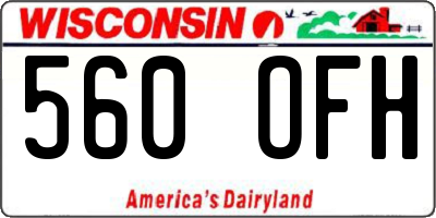 WI license plate 560OFH