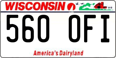 WI license plate 560OFI