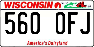 WI license plate 560OFJ