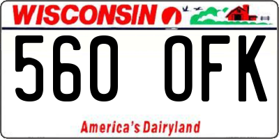 WI license plate 560OFK