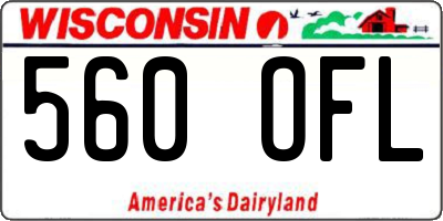 WI license plate 560OFL
