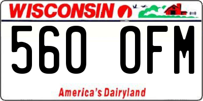 WI license plate 560OFM