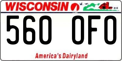 WI license plate 560OFO