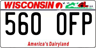 WI license plate 560OFP