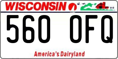 WI license plate 560OFQ