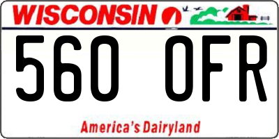 WI license plate 560OFR