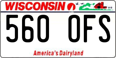 WI license plate 560OFS