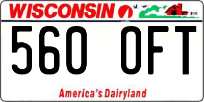 WI license plate 560OFT