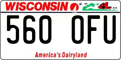 WI license plate 560OFU