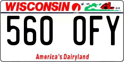 WI license plate 560OFY
