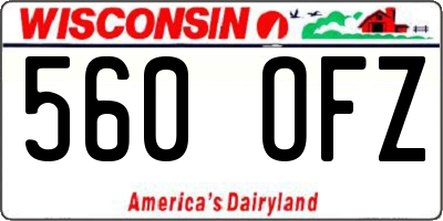 WI license plate 560OFZ