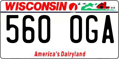 WI license plate 560OGA