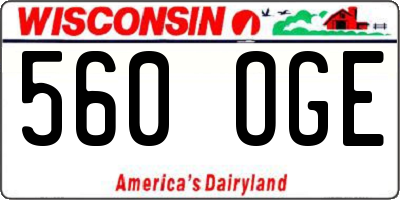 WI license plate 560OGE