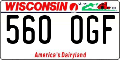WI license plate 560OGF