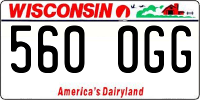 WI license plate 560OGG